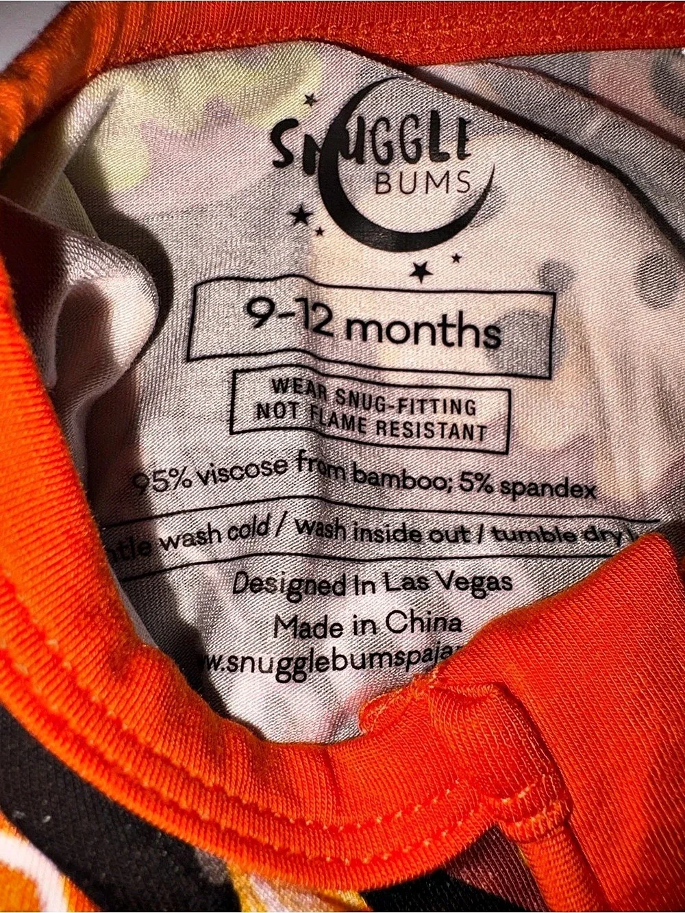 Snuggle Bums Baby Halloween One-Piece Zippy Bamboo Pajamas NWT 9-12 months